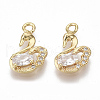 Brass Cubic Zirconia Charms X-KK-S355-013-NF-2