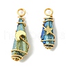 2Pcs Electroplated Natural Quartz Crystal Dyed Copper Wire Wrapped Pendants PALLOY-JF03169-01-1