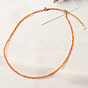 Orange Cubic Zirconia Faceted Round Beaded Necklaces GJ4349-2-1