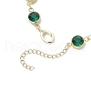 304 Stainless Steel Glass Link Bracelets for Women BJEW-JB11888-01-4