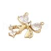 Brass Micro Pave Cubic Zirconia Connector Charms KK-U041-01G-02-2