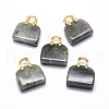 Natural Labradorite Brass Pendants KK-E274-01G-04-1