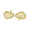 Brass Micro Pave Cubic Zirconia Pendants ZIRC-P106-04G-01-3