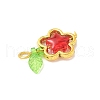 Glass Flower Pendants PALLOY-JF03865-01-4