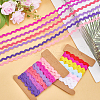 Gorgecraft 4 Cards 2 Styles  Polyester Wavy Fringe Trim Ribbon DIY-GF0009-48F-4