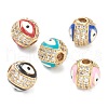 Brass Micro Pave Cubic Zirconia Beads ZIRC-A019-16G-A-1