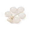 Natural Black Onyx(Dyed and Heated)/White Jade/Malaysia Jade/Rose Quartz/Quartz Crystal Copper Wire Wrapped Round Beaded Pendants PALLOY-JF03536-01-3