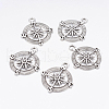 Tibetan Style Alloy Compass Pendants TIBEP-S272-AS-FF-1