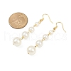 Glass Pearl Dangle Earrings EJEW-JE06463-03-4