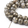 Natural Pyrite Beads Strands G-G839-01-10mm-2