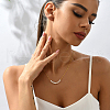 Elegant Natural Freshwater Pearl Rice Beaded Metal Chain Necklaces for Women XK5960-3