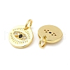 Rack Plating Brass Cubic Zirconia European Dangle Charms KK-K349-25G-2