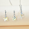 Alloy with Clear AB Glass Pendant Necklace & Stud Dangle Earring FS-WGCC2DF-05-1