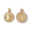 Brass Micro Pave Clear Cubic Zirconia Pendants KK-G439-07G-1