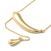 Brass Dolphin with Teardrop Pendant Necklace for Women NJEW-Q314-01G-2