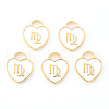Light Gold Plated Alloy Enamel Pendants ENAM-R136-30-03-1