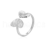 Stainless Steel Butterfly Adjustable Open Cuff Rings for Women OK2282-1-2