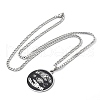 304 Stainless Steel Black Enamel Yin-Yang Star Moon Pendant Necklaces NJEW-H065-32P-1