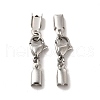 304 Stainless Steel Lobster Claw Clasps with Cord Ends X-STAS-H179-02P-1