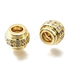 Brass Micro Pave Clear Cubic Zirconia Beads KK-V011-60G-1