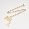 201 Stainless Steel Dolphin Pendant Necklaces NJEW-T009-JN073-2-45-2