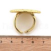 Flat Round Brass Cuff Rings for Women RJEW-C123-04G-5