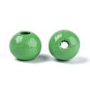 Spray Painted Round Natural Schima Wood Beads WOOD-A018-8mm-08-2