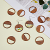 SUPERFINDINGS 20Pcs Walnut Wood Pendants WOOD-FH0002-14-5