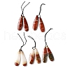 Natural Red Rainbow Jasper Pendants G-L617-G06-12x45mm-1