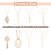 ANATTASOUL 8Pcs 8 Style Triangle & Leaf & Flat Round & Rectangle Alloy Pendant Necklace with Cable Chains NJEW-AN0001-15-2