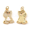 Brass Cubic Zirconia with Shell Pendants KK-K342-04G-2