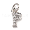 Initial Letter Brass with Cubic Zirconia Charms KK-Q814-26P-P-1