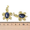 Natural Sodalite & Brass Pendants KK-F887-01G-01-3