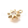 Brass Micro Pave Cubic Zirconia Charms KK-C085-19G-2