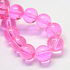 Baking Painted Transparent Glass Round Bead Strands X-DGLA-Q022-6mm-02-2