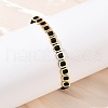 Square Brass Cotton Cord Adjustable Braided Bracelets BJEW-L568-05G-1