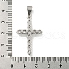 304 Stainless Steel Cubic Zirconia Pendants STAS-C102-01B-P-3