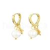 Starfish & Shell & Natural Pearl Drop Huggie Hoop Earrings EJEW-SZ0001-61-1