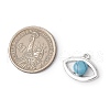 Alloy Pave Natural Red Agate & Unakite & Synthetic Turquoise & Opalite Eye Pendants PALLOY-JF03886-2