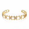Brass Micro Pave Clear Cubic Zirconia Cuff Bangles BJEW-N302-006H-NF-1