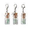 Natural Green Aventurine Chips inside Glass Wishing Bottle Pendant Decoration HJEW-JM03306-01-2