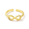 Clear Cubic Zirconia Infinity Open Cuff Ring RJEW-H127-09G-2