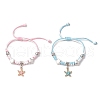 2Pcs 2 Styles Adjustable Korean Waxed Polyester Cord Bracelets BJEW-JB11607-2