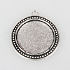Tibetan Style Alloy Pendant Cabochon Settings X-TIBEP-N003-67AS-1
