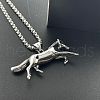 Stylish Stainless Steel Running Horse Pendant Necklaces for Men FH9304-2