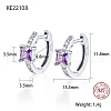 Platinum Rhodium Plated 925 Sterling Silver Hoop Earrings ZC1005-4-1