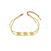 Flower Stainless Steel Crystal Rhinestone Lariat Necklaces & Stud Earrings & Bracelets Sets for Women FS-WG939A0-01-5