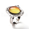 Glass Oval Mood Ring RJEW-C031-02P-2