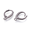 Brass Micro Pave Cubic Zirconia Leverback Earring Findings KK-O106-46B-2