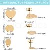 Unicraftale 24Pcs 12 Style 304 Stainless Steel Stud Earring Findings STAS-UN0031-56-6